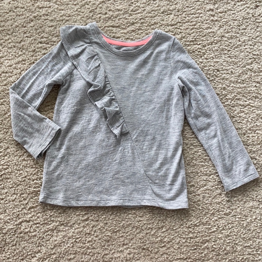 Girls Cat & Jack Grey Long Sleeve Tee - Picture 1 of 4